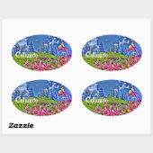 コロラドオダマキ（植物）シール 楕円形シール (シート)