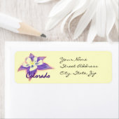 コロラドオダマキ（植物）花のカスタマイズ可能なラベル ラベル (インサイチュ)