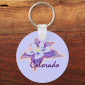 コロラドオダマキ（植物）花キーチェーン キーホルダー (正面)