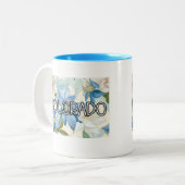 コロラドオダマキ(植物)花 ツートーンマグカップ (正面左)