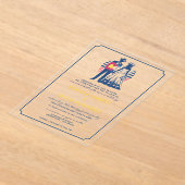 コロラドカップル結婚式招待状とQRコード アクリル招待状 (レイダウン)