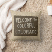 コロラドカラフルウェルカムサインバーラップ枕 クッション (ブランケット)