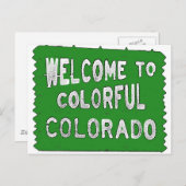 コロラドカラフルグリーン歓迎サイン ポストカード (正面/裏面)