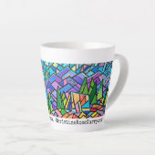 コロラドカラフルランドスケープ、キャンプ付き/ベア12oz カフェラテマグ (右アングル)