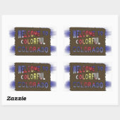 コロラドカラフル州ウェルカムサイン州旗のシール 長方形シール (シート)