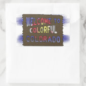 コロラドカラフル州ウェルカムサイン州旗のシール 長方形シール (バッグ)