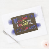 コロラドカラフル州ウェルカムサイン州旗のシール 長方形シール (封筒)