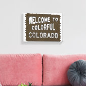 コロラドカラフル州ウェルカムサイン装飾キャンバス キャンバスプリント (インサイチュ (リビング))