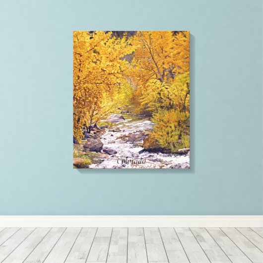 コロラドカラフル州モリソンの秋の《植物》アスペンツリー キャンバスプリント (インサイチュ (ウッドフロア))