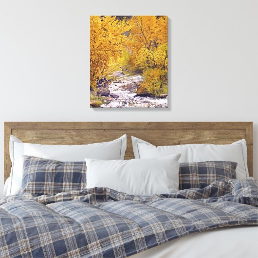 コロラドカラフル州モリソンの秋の《植物》アスペンツリー キャンバスプリント (インサイチュ (寝室))
