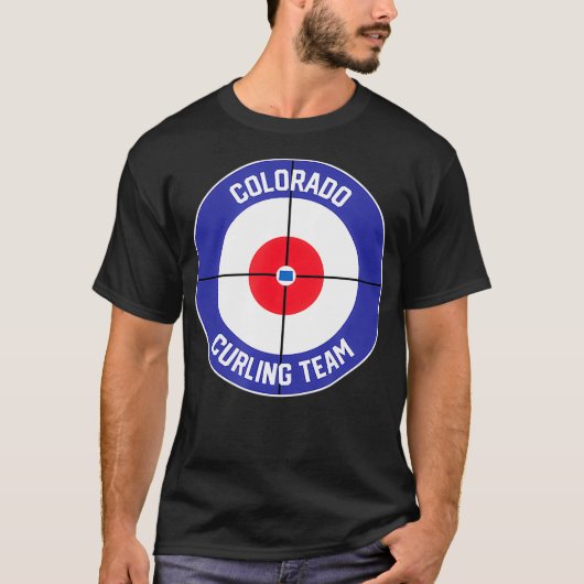コロラドカーリングチームスイープロックCO州 Tシャツ (正面)