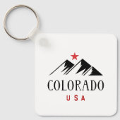 コロラドクール州USAの山々と星のライトカラー キーホルダー (正面)
