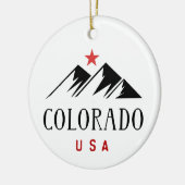 コロラドクール州USAの山々と星のライトカラー セラミックオーナメント (左)