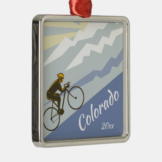コロラドサイクリストサイクリングアップマウンテンロードバイク メタルオーナメント (右)