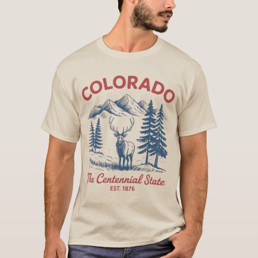 コロラドザセンテニアル州ヴィンテージ屋外 Tシャツ (正面)