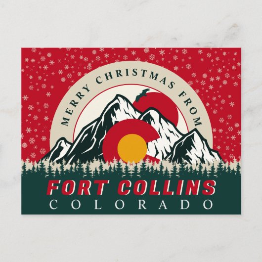コロラドシティフォートコリンズからメリークリスマス ポストカード (正面)