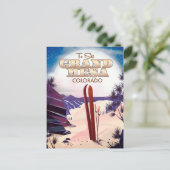 コロラドスキーポスター、グランドメサ。 ポストカード (スタンド正面)