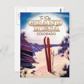 コロラドスキーポスター、グランドメサ。 ポストカード (正面/裏面)
