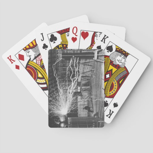 コロラドスプリングスの彼の実験室のニコラ・テスラ、1899年 トランプ (裏面)