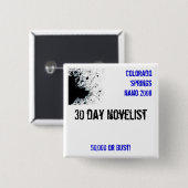 コロラドスプリングスのNaNo 2008ボタン 缶バッジ (正面&裏面)
