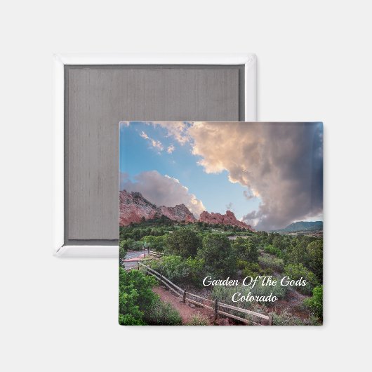 コロラドスリーピングジャイアントサンライズスクエアマグネット マグネット (正面/裏面)