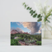 コロラドスリーピングジャイアントサンライズ考えるズオブユー ポストカード (スタンド正面)