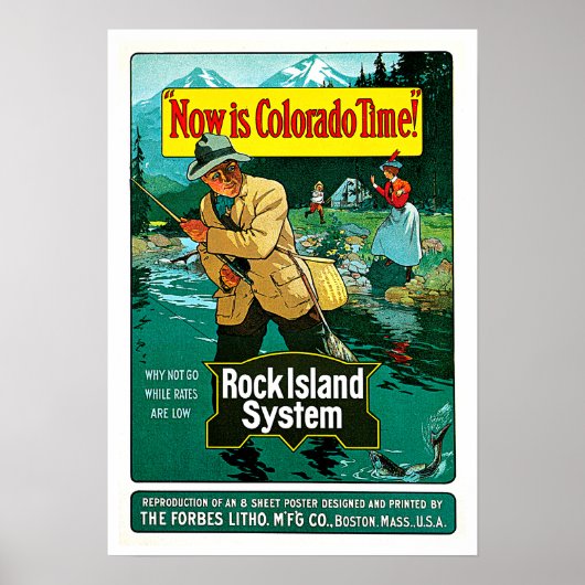 コロラドタイムロックアイランドシステムトラベルアート ポスター (正面)
