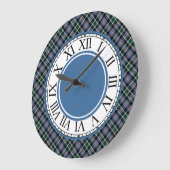 コロラドタータンチェックブループレイド ラージ壁時計 (傾斜)