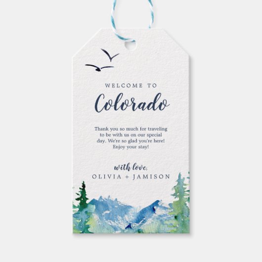コロラドデスティネーションウェディングウェルカム ギフトタグ (正面)
