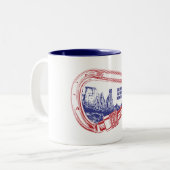 コロラドナショナルモニュメント登山カラビナー ツートーンマグカップ (正面左)