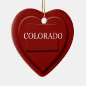 コロラドハートマップクリスマス装飾 セラミックオーナメント (右)
