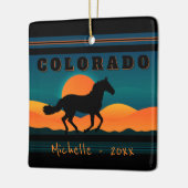 コロラドパーソナライズされたホースマウンテンクリスマス セラミックオーナメント (左)