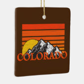 コロラドパーソナライズされたマウンテンサンセットクリスマス セラミックオーナメント (右)