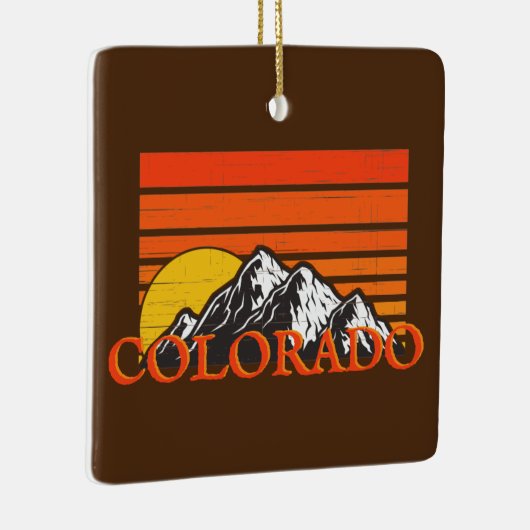 コロラドパーソナライズされたマウンテンサンセットクリスマス セラミックオーナメント (右)