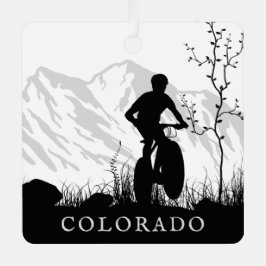 コロラドパーソナライズされたマウンテンバイククリスマス メタルオーナメント