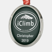コロラドパーソナライズされたロッキー山に登る メタルオーナメント (左)