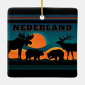 コロラドパーソナライズされた州ニューダーランドSunset Christmas セラミックオーナメント (裏面)