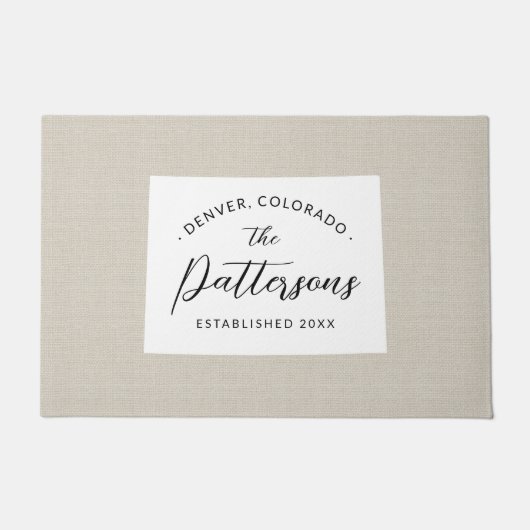 コロラドファミリーモノグラム州ドormat ドアマット (正面)