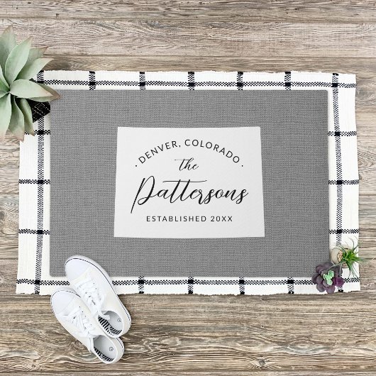 コロラドファミリーモノグラム州ドormat ドアマット