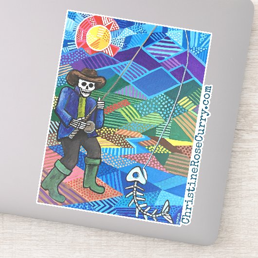 コロラドフライフィッシングクールスカル&スケルトンスタイル シール (詳細)