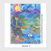 コロラドフライフィッシングクールスカル&スケルトンスタイル シール (シート)