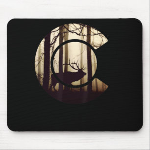 コロラドフラッグロゴエルク狩りメンズ マウスパッド