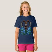 コロラドブルーのオオツジカのキャラクター Tシャツ (正面フル)