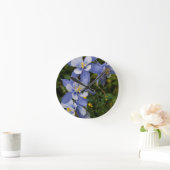 コロラドブルーオダマキ（植物）ニアテルリドコロラド ラウンド壁時計 (ホーム)