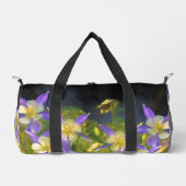 コロラドブルーオダマキ（植物）絵を描ズオリジナルアート ダッフルバッグ (正面)