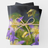 コロラドブルーオダマキ(植物)絵を描ズオリジナルアート ラッピングペーパーシート (インサイチュ)