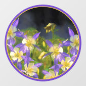 コロラドブルーオダマキ(植物)絵画ズ – オリジナルアート ウィンドウサイン (シート)