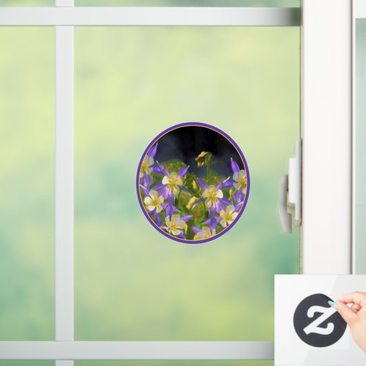 コロラドブルーオダマキ(植物)絵画ズ – オリジナルアート ウィンドウサイン (ホーム)