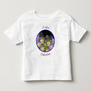 コロラドブルーオダマキ(植物)絵画ズ – オリジナルアート トドラーTシャツ