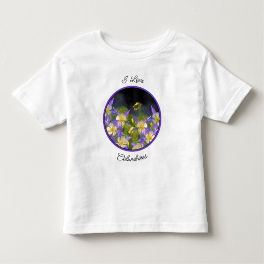 コロラドブルーオダマキ（植物）絵画ズ – オリジナルアート トドラーTシャツ (正面)